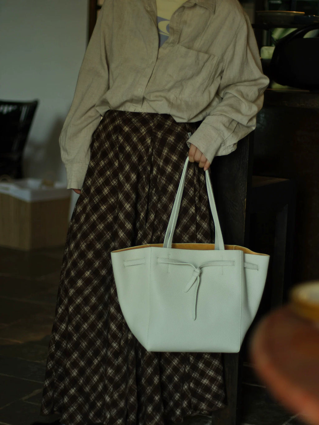 EZRO Premium Simple Large Capacity Leather Versatile Tote Bag