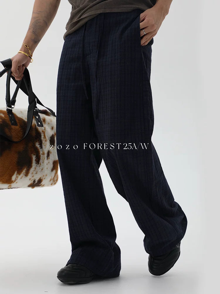 ZOZOFOREST Lazy Plaid Versatile Casual Pants