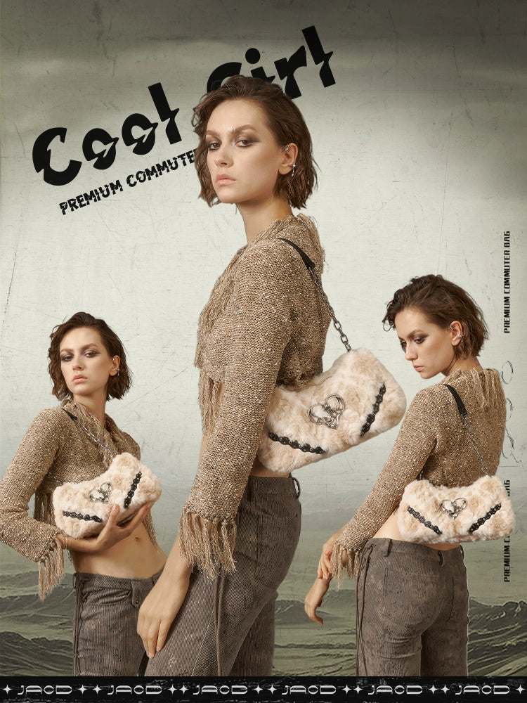JACD Plush Underarm Chain Messenger Bag