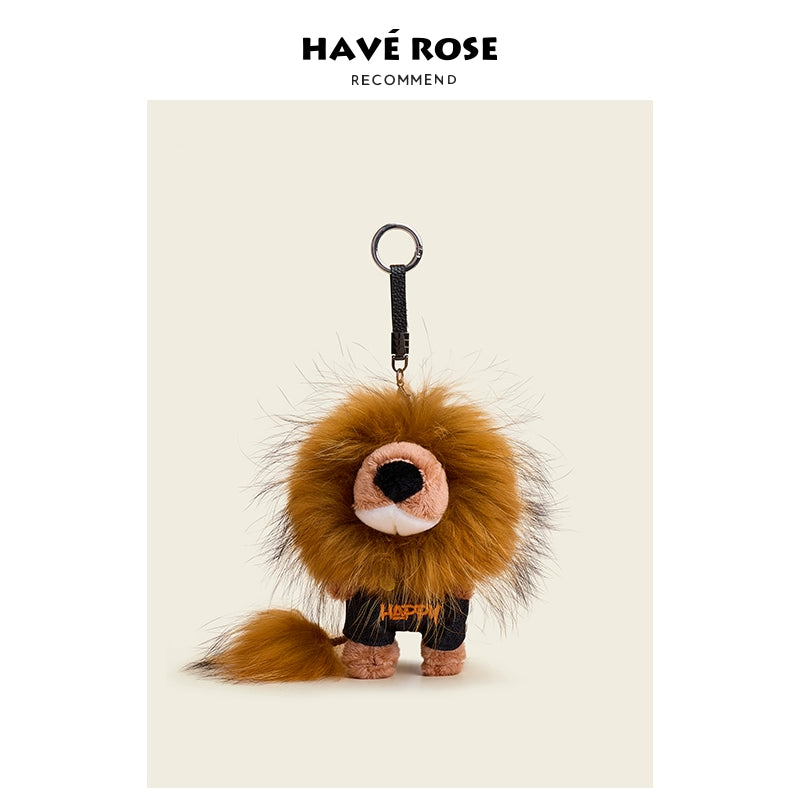 HAVEROSE Creative Plush Lion Doll Bag Pendant