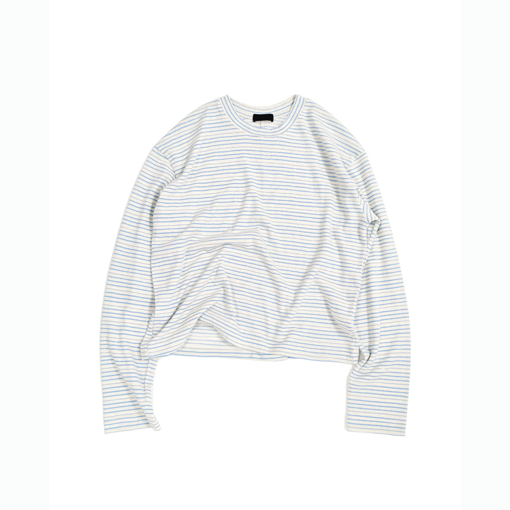 PLUS NO LOGO Casual Striped Crew Neck Long Sleeve