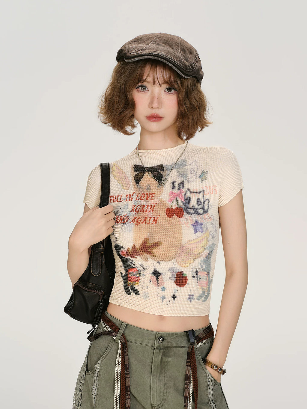 Girlyhalo Vintage Short Slim Fit Tee