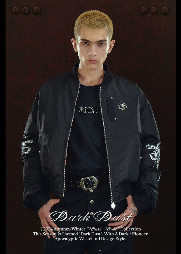 DICETINY Yuan Tu's Sword Printed Loose Stand-up Collar Short Jacket