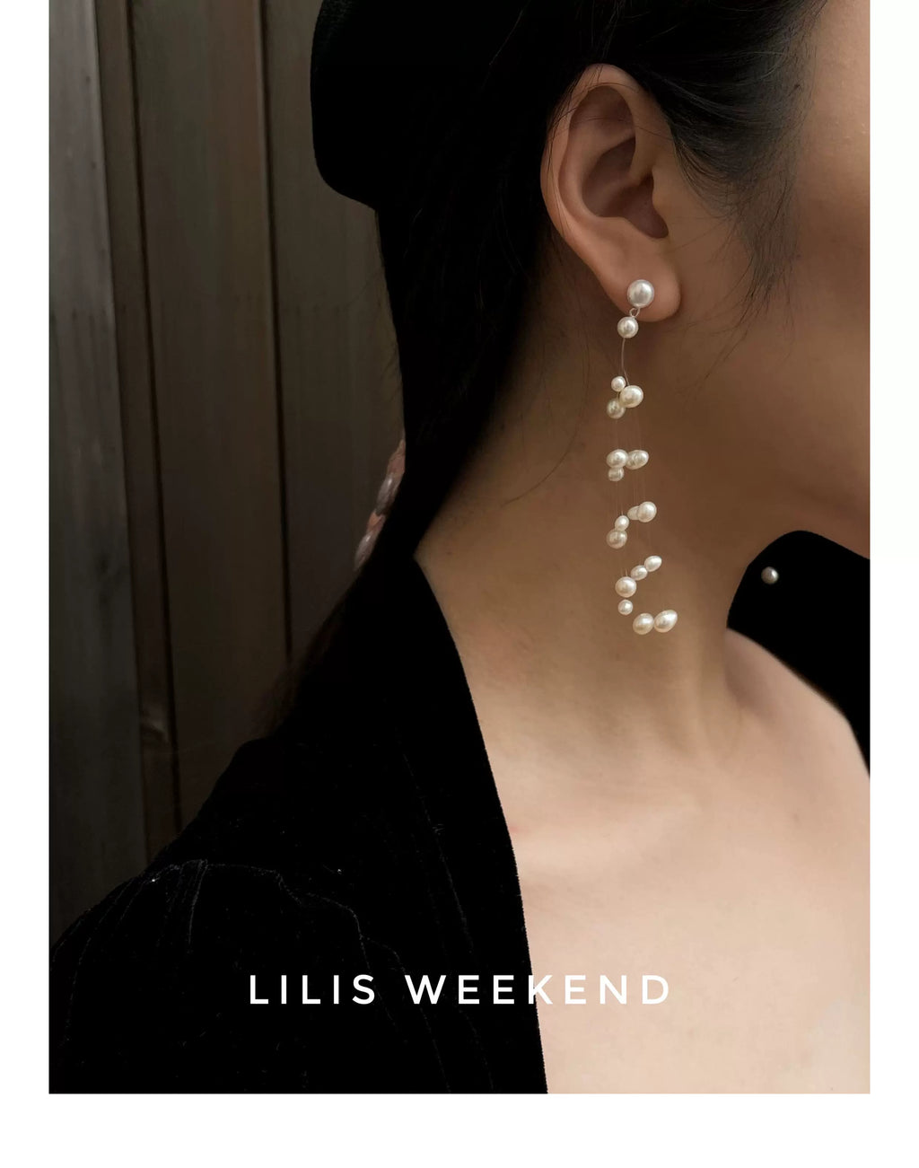 Lilis Weekend Triple Suspension Premium Pearl Earrings