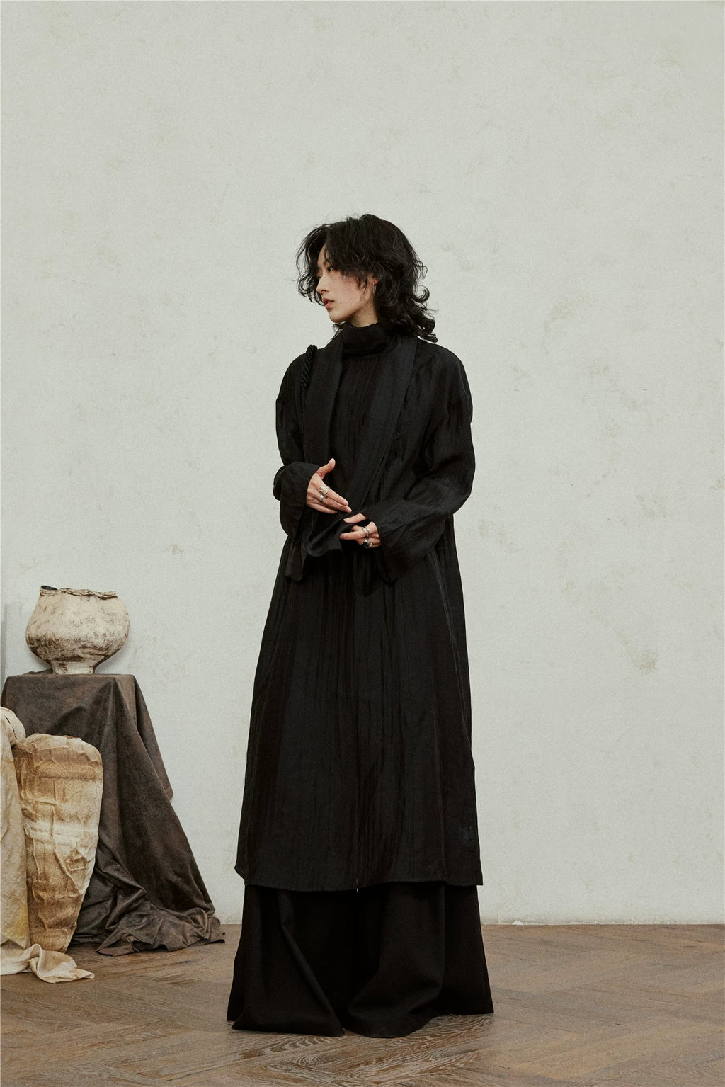 SUNYVONNE Turtleneck Light Long Dress
