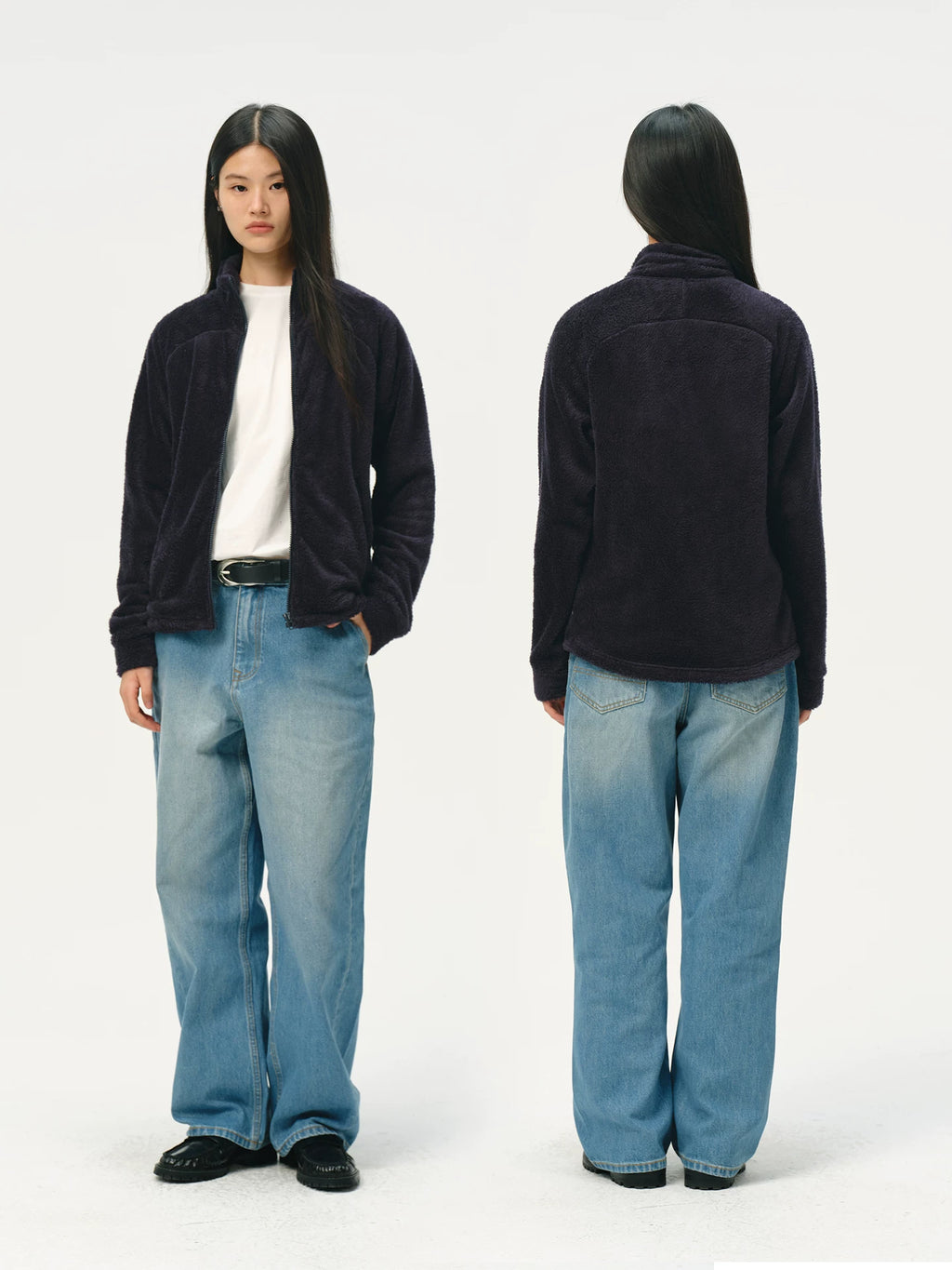 No Logo Heattech Zipper Fleece Jacket