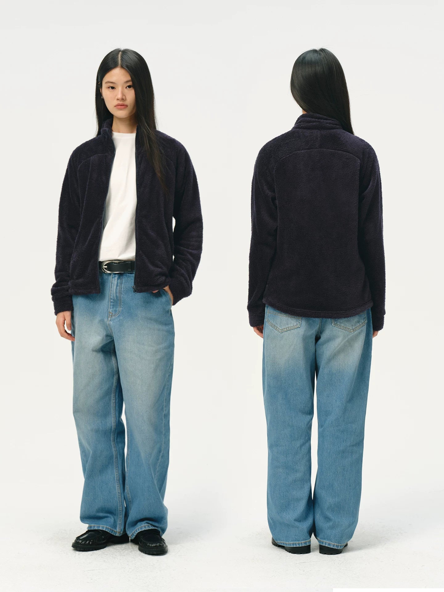 No Logo Heattech Zipper Fleece Jacket