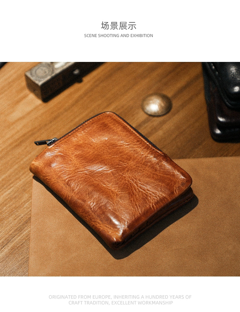 HALF WORK tanned leather wallet