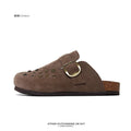 SHENLV STUDIO Metal Rivets One-pedal Outer Bag Head Slippers