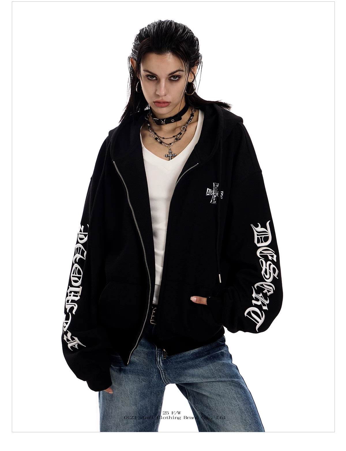 0123Start Waffle Hooded Fleece Jacket