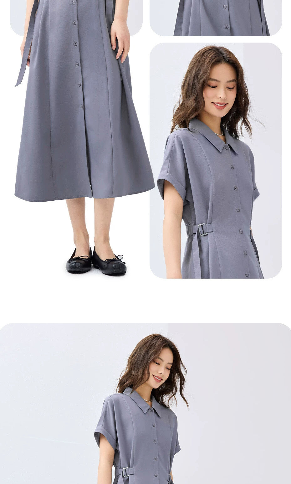 Giordano Fashion Waist Shoulder Shirt Dress