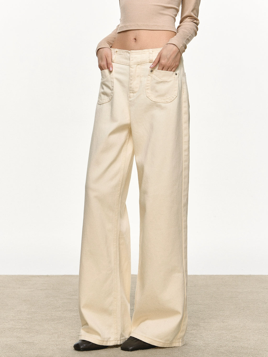 Anna Aneae Straight Casual Wide-leg Jeans