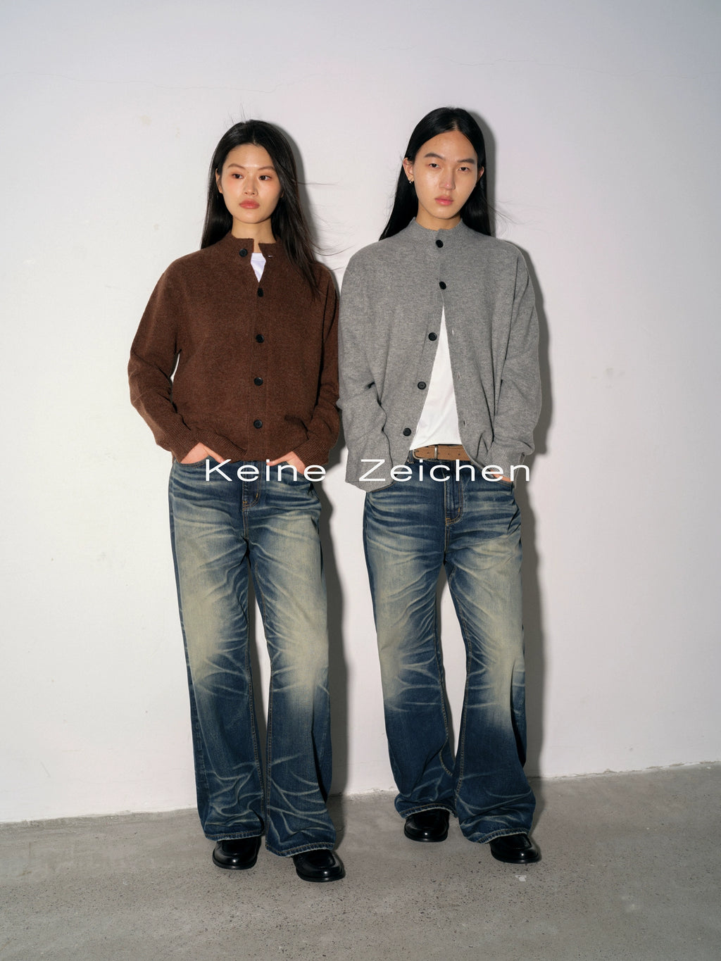 NO LOGO Loose Straight Progressive Blue Retro Jeans