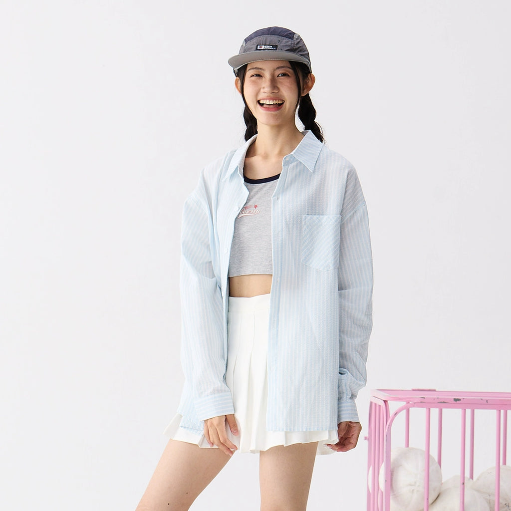 OWOX Classic Pinstriped Thin Casual Loose Shirt