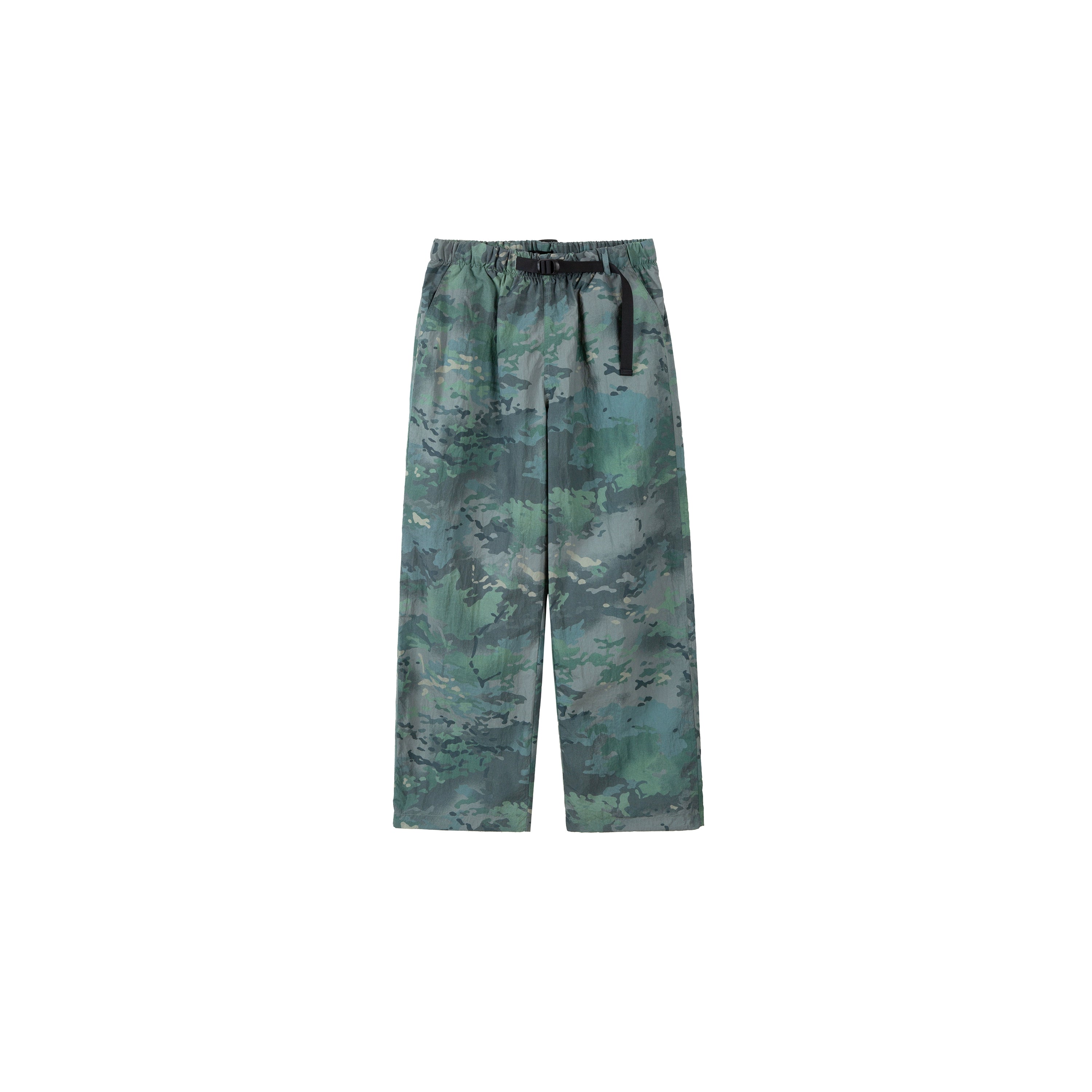 PLUS NO LOGO Green Camouflage Loose Wide-leg Sports Trousers