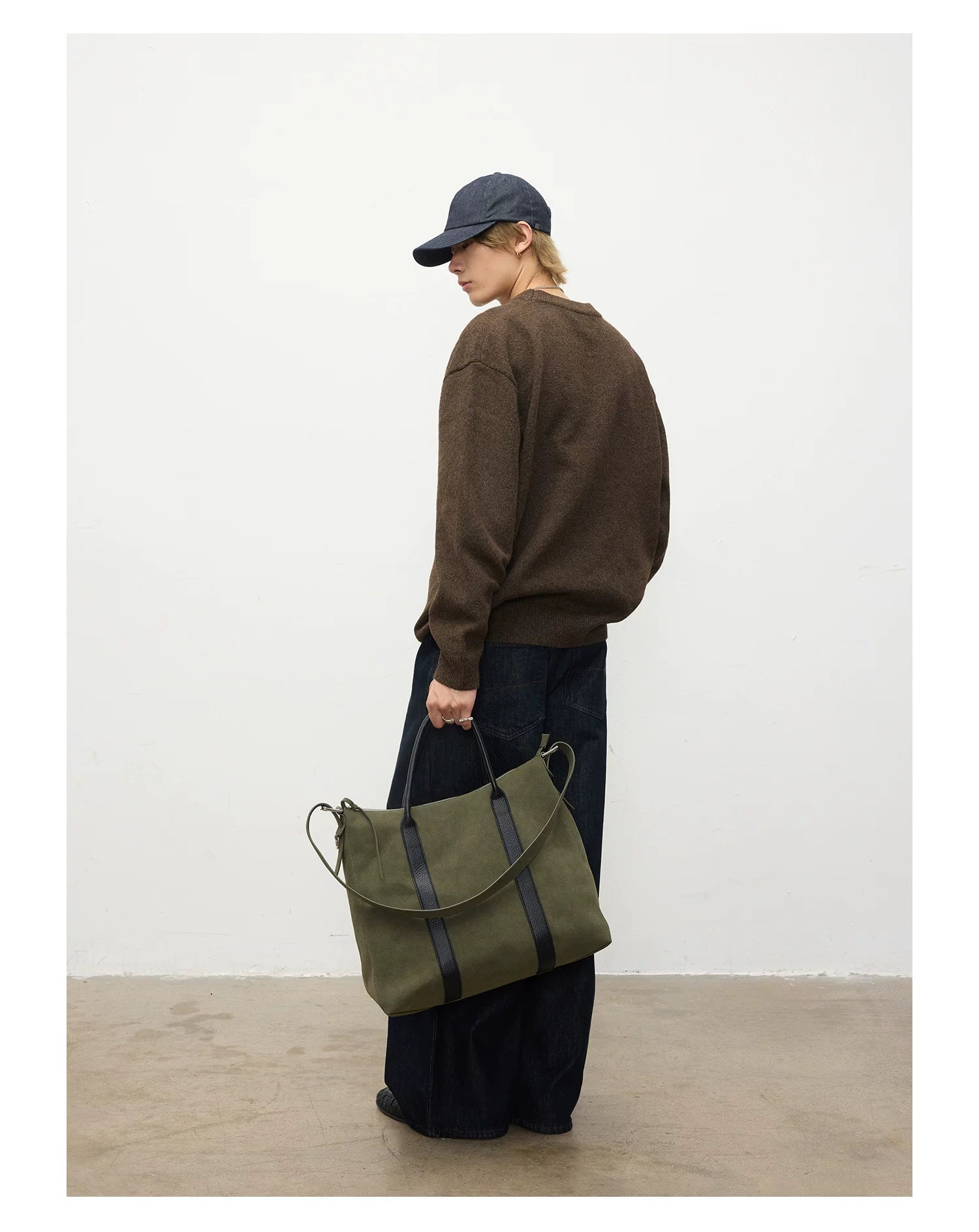 TERRAINCOGNITA Suede Splicing Large Capacity Tote Crossbody Bag