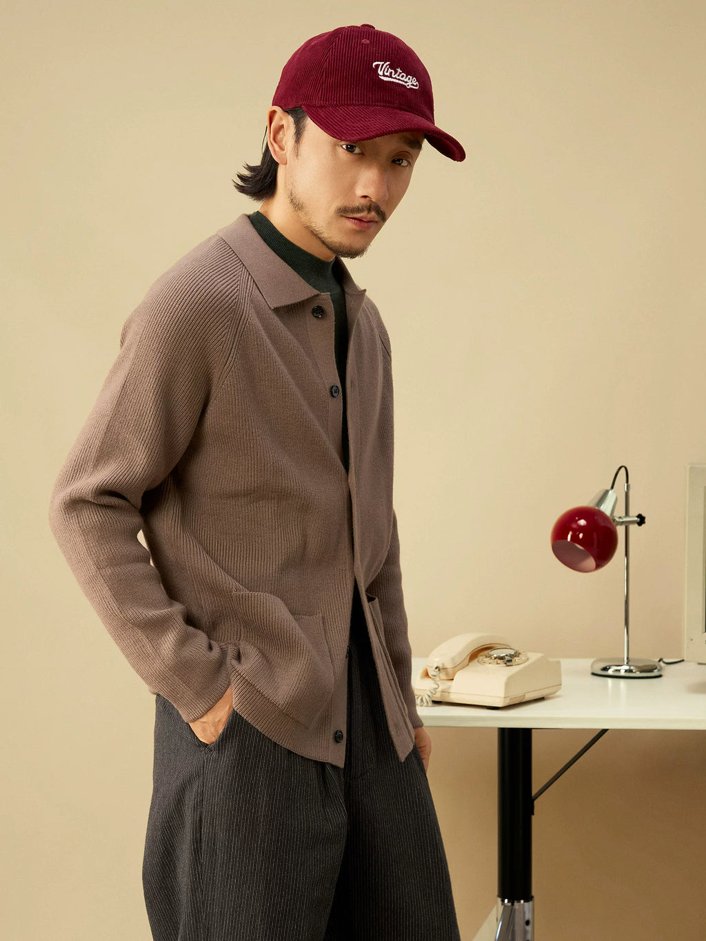 SOARIN Polo Neck Knitted Light Luxury Casual Business Sweater Jacket