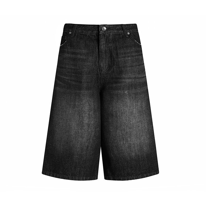 DIMC Retro Washed Denim Cropped Pants