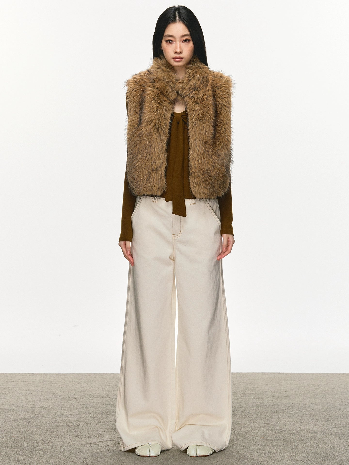 Anna Aneae Warm Versatile Furry Vest Jacket