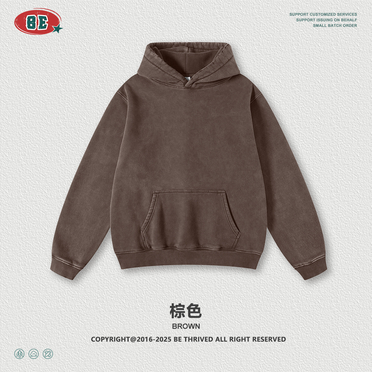 BE Men's Vintage Fleece Hooded Sweater