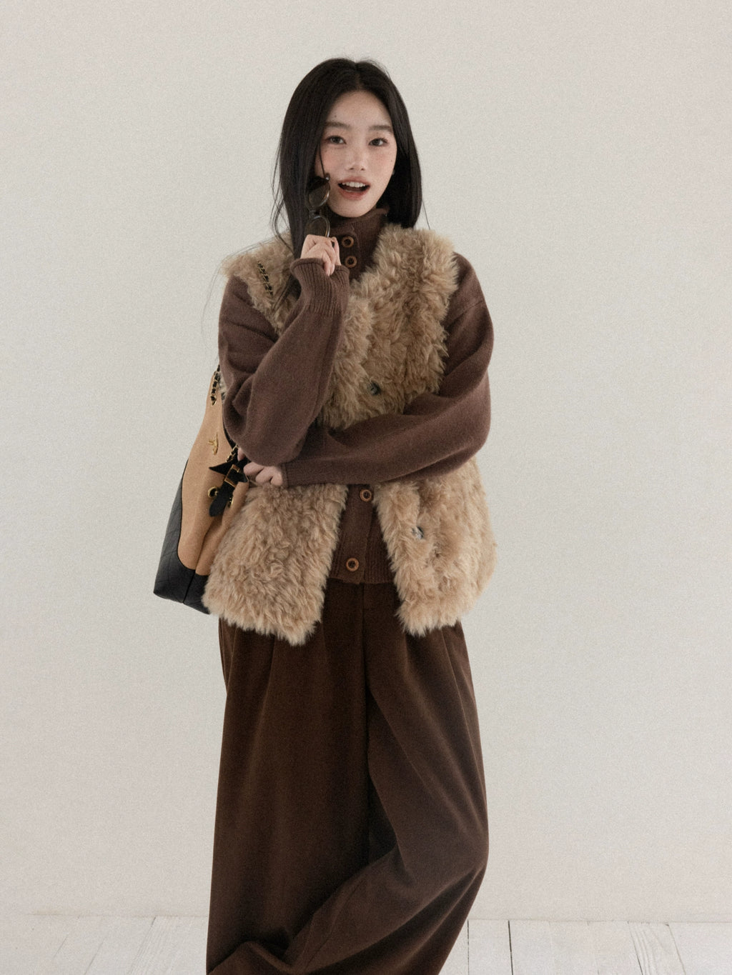 Cantonstory Retro Simple Round Neck Stacked Wearing Versatile Thermal Vest