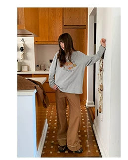 KANO Slack Pumpkin Print Loose Long Sleeves