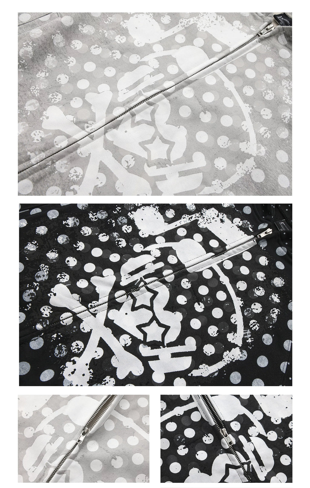 PAIKI Polka Dot Earphones Skull Music Note Jacket