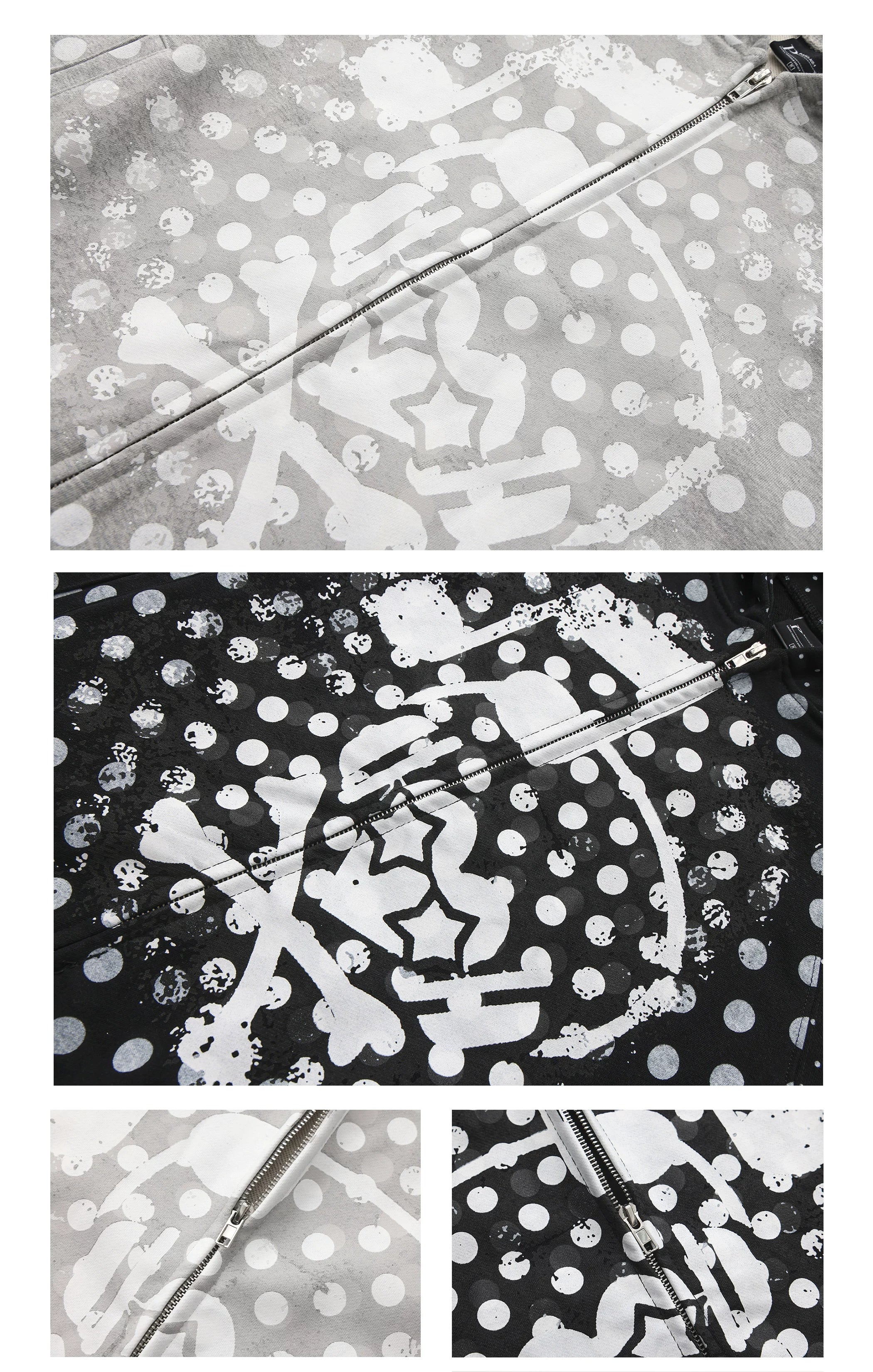 PAIKI Polka Dot Earphones Skull Music Note Jacket