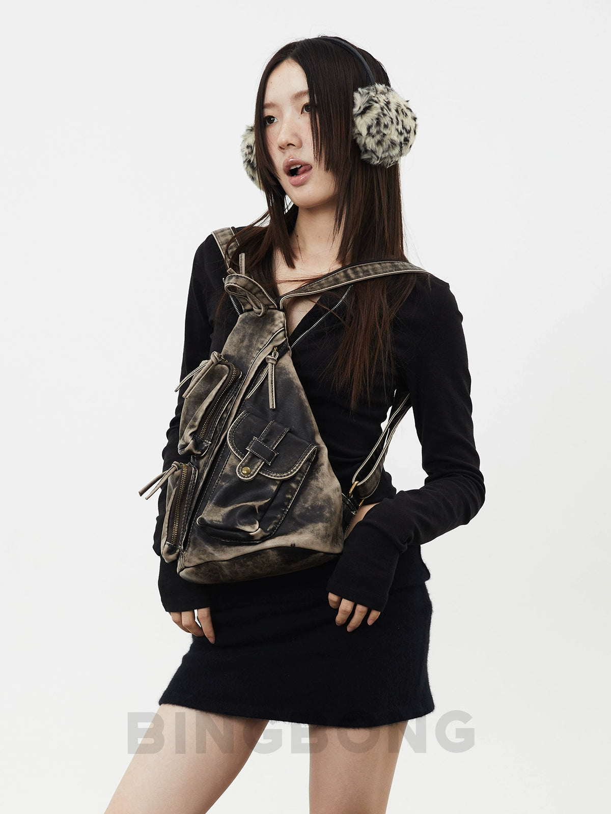 BINGBONG Old Wasteland Wind One Shoulder Crossbody Shoulder Bag