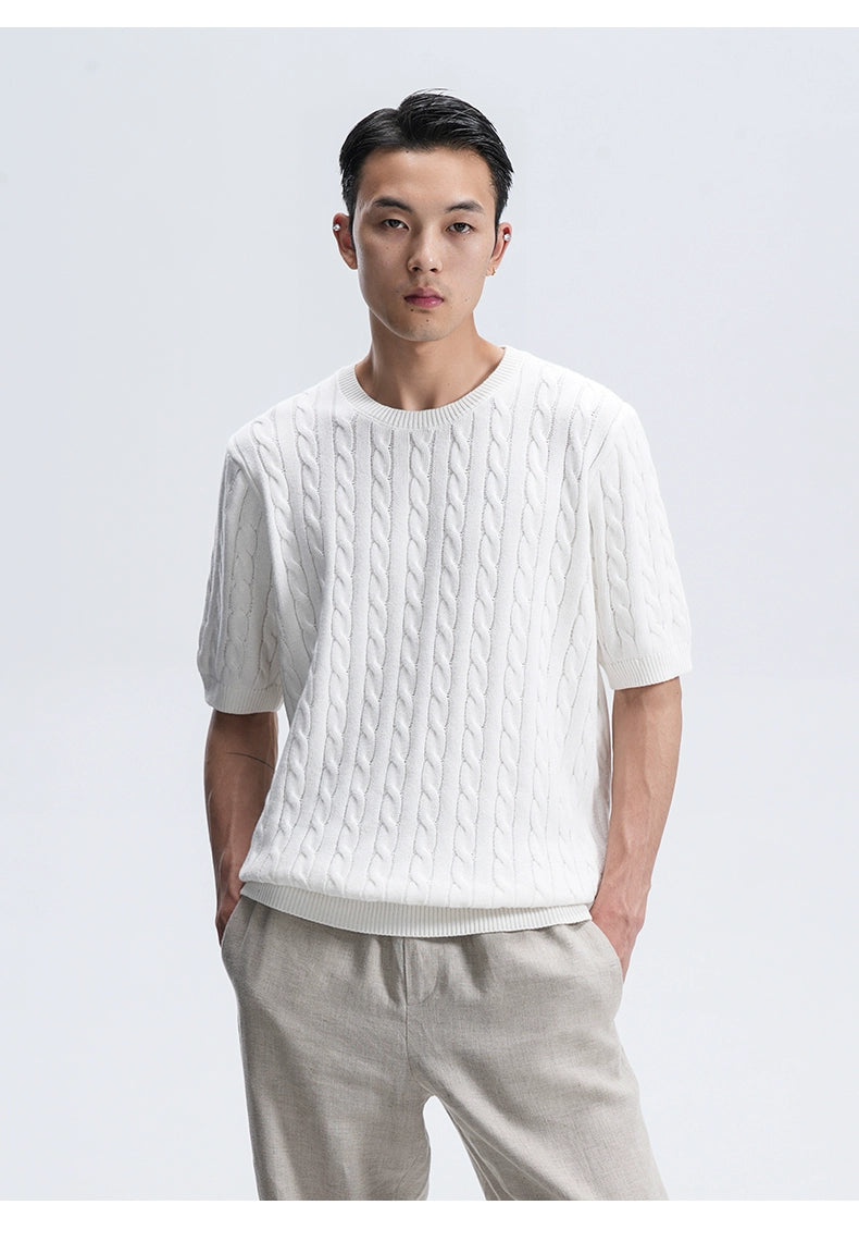 SEE ALSO Loose Knit Round Neck Short Sleeves