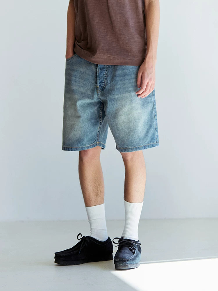 BENT IDEA Retro Cat Whiskers Frayed Denim Shorts