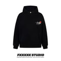 Kenvibe Vintage Embroidered Rose Letter Hooded Sweater