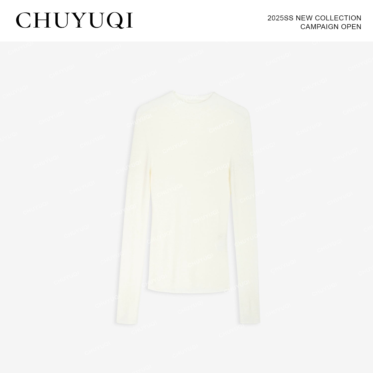 CHUYUQI Slim-fit Semi-turtleneck Bottomed Knitted Sweater