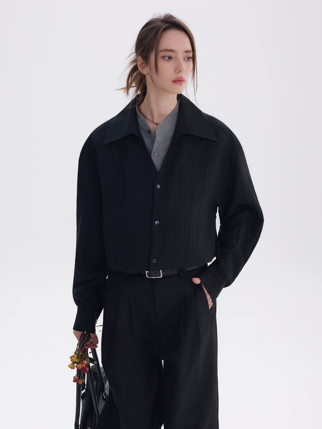 CHOR Fake Two-piece High-end Casual Simple Long-sleeved Shirt