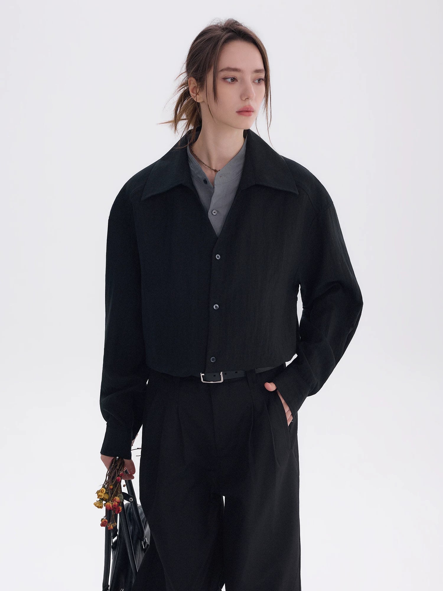 CHOR Fake Two-piece High-end Casual Simple Long-sleeved Shirt