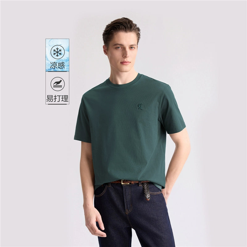 Giordano Monogram Embroidered Crew Neck Casual Tee