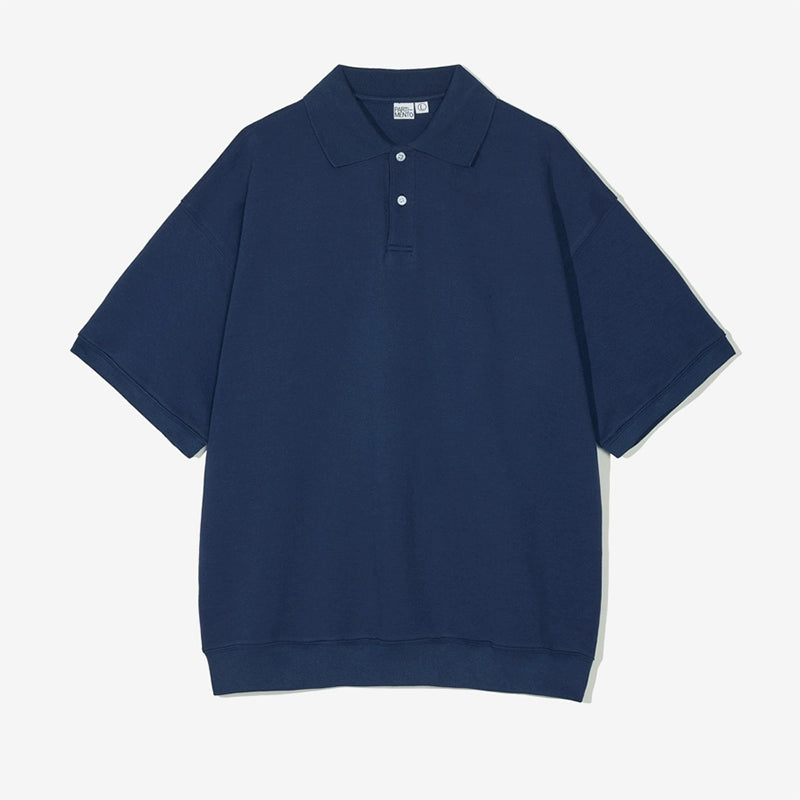 PARTIMENTO Casual Solid Color Loose Knitted Tee