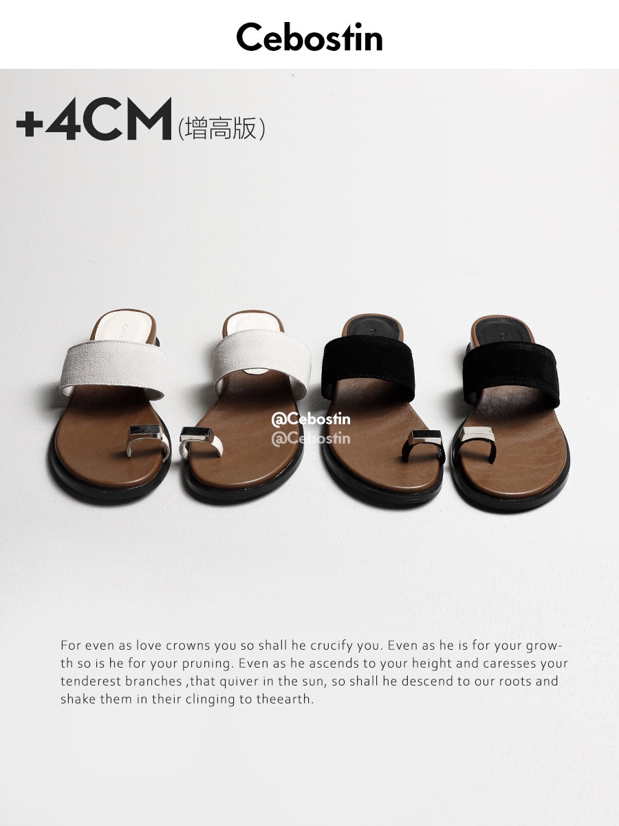 Cebostin Heightened Thick-soled Toe Cold Slippers