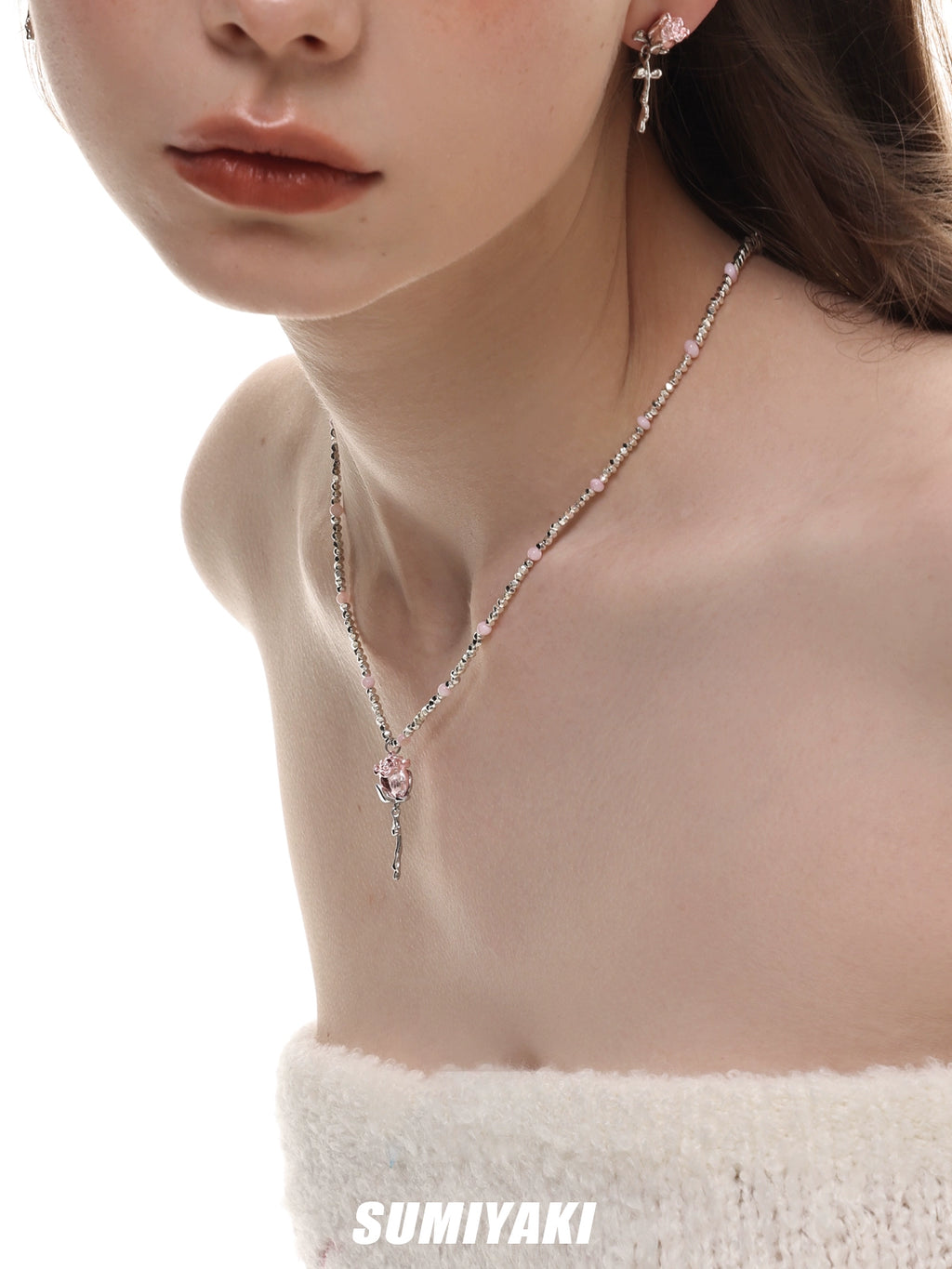 SUMIYAKI Beaded Color Matching Necklace Lock