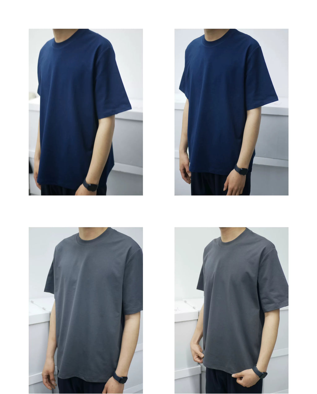 NO LOGO Summer Solona Boxy Wide-Fit Small Neckline Solid Basic Tee