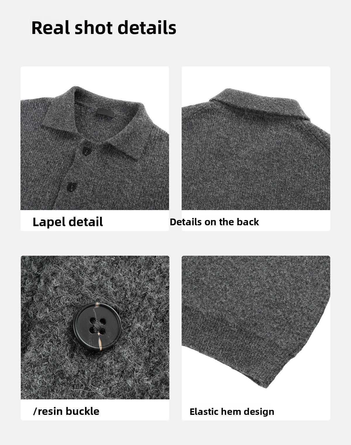 PLUS NO LOGO Thickened Lapel Short Sweater Cardigan