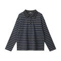 Nariele Hot Diamond Striped Loose Long Sleeve Polo Shirt