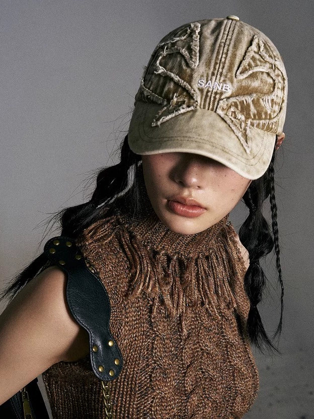 SANB Washed Collage Heavy Industry Waste Soil Denim Cap