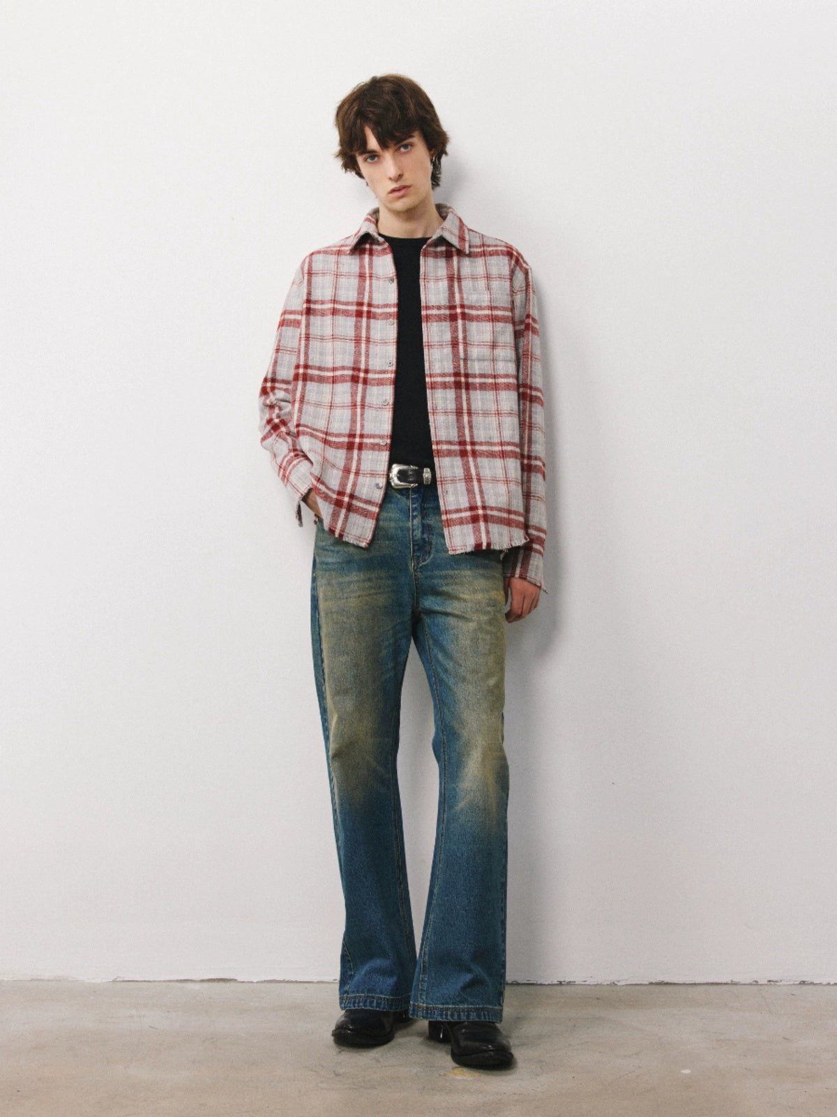 DIMC Polished Plaid Long-sleeved Shirt
