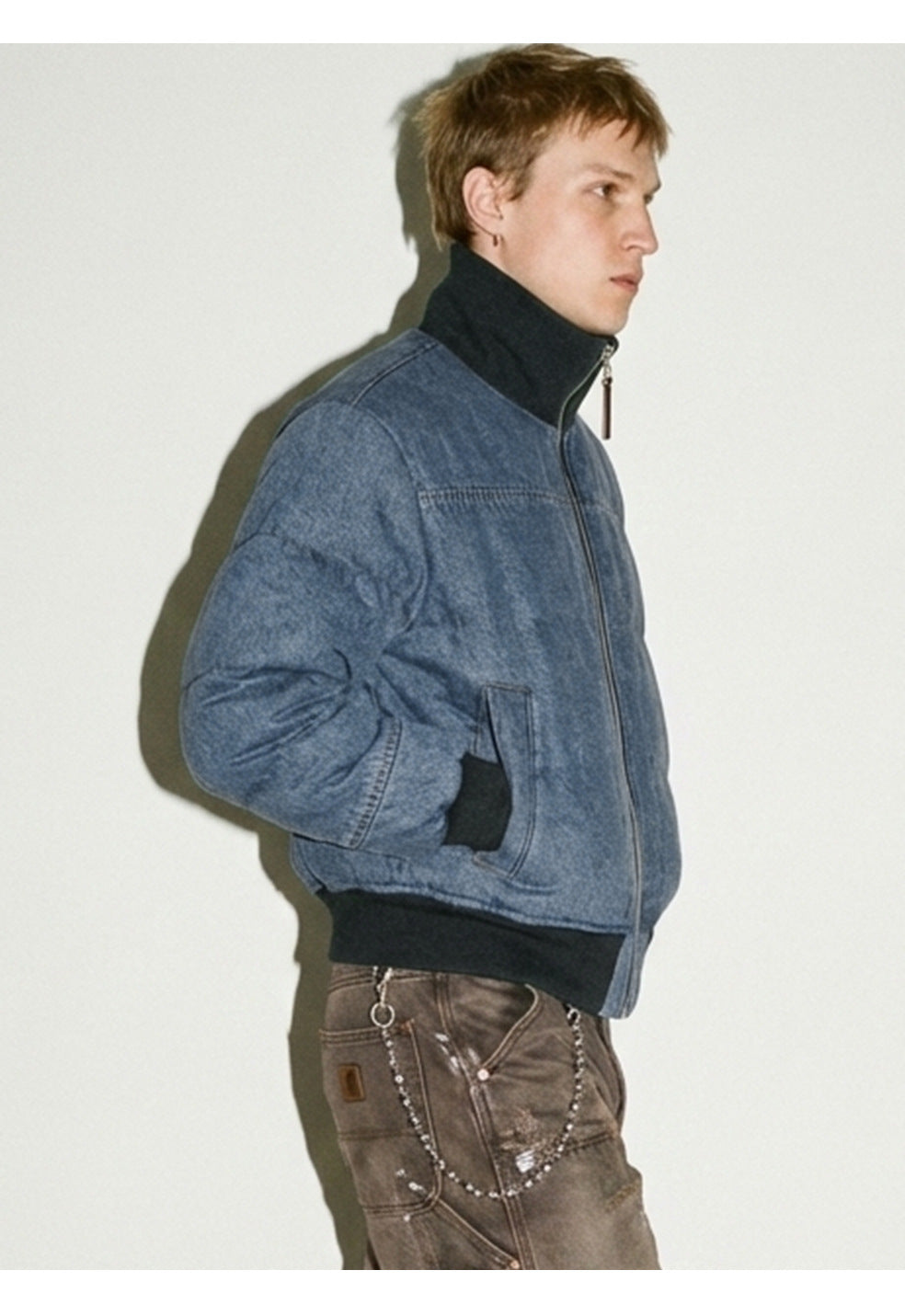 Madeextreme Retro Stand Collar Denim Thickenedoutwear