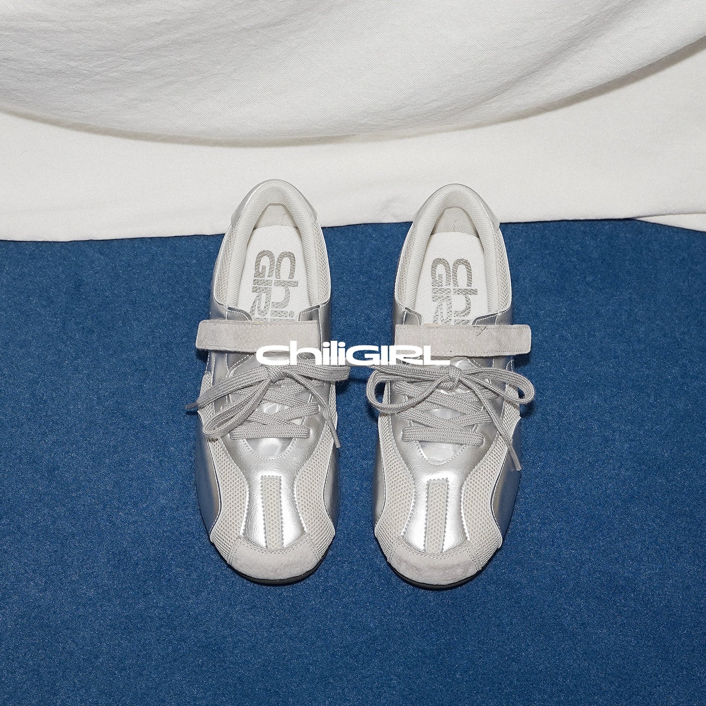 CHILIGIRL Lace-up Casual Mesh Breathable Shallow Mouth Single Shoes