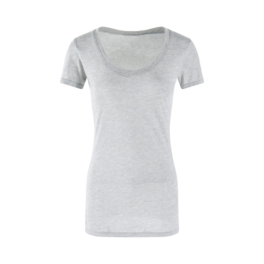 Jim Kennet Micro Transparent Loose U Neck Short Tee