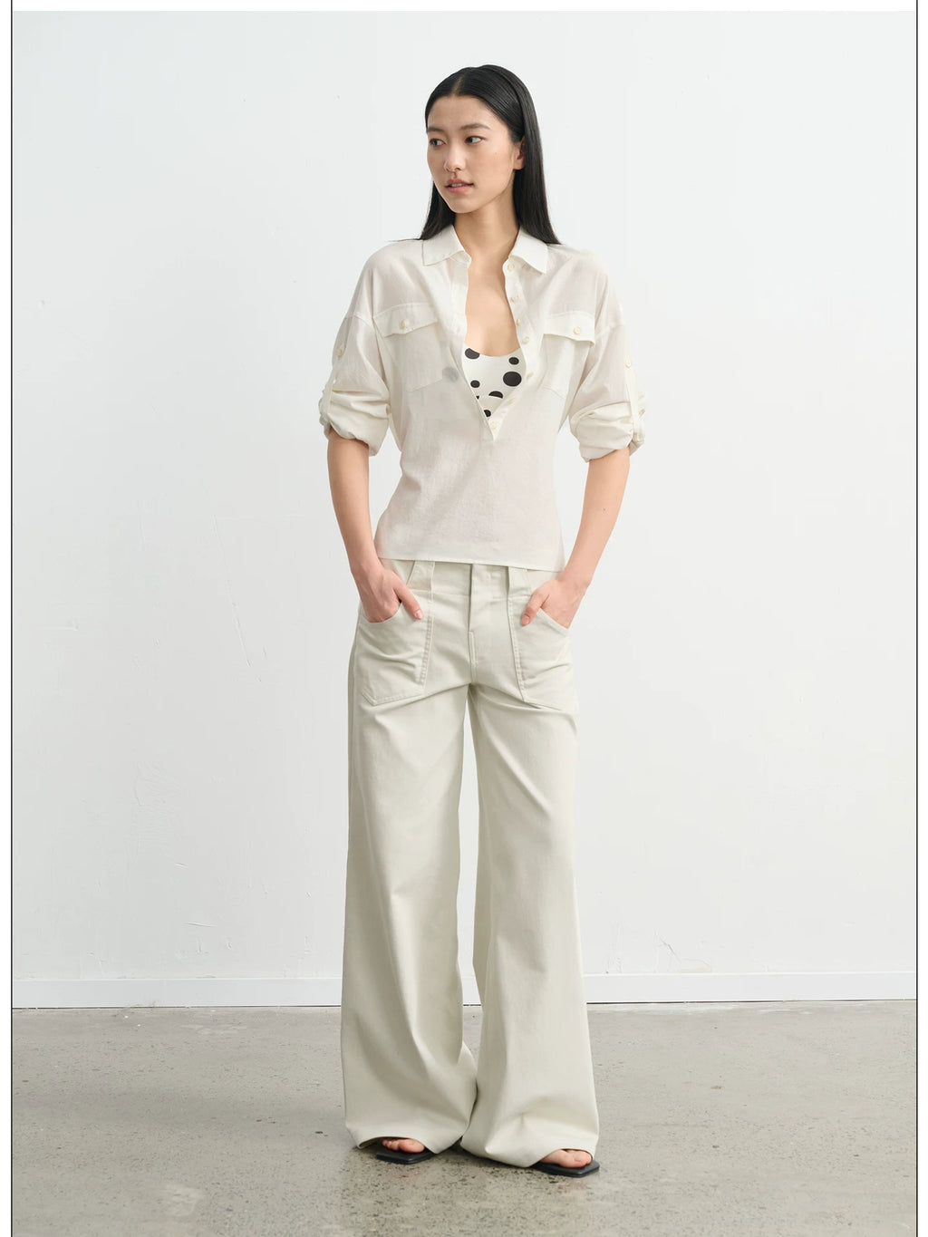 LINY LIBERTY Minimalist Old Low-rise Wide-leg Jeans