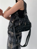 BINGBONG Shoulder Messenger Bag Y2k Soft Leather Underarm Bag