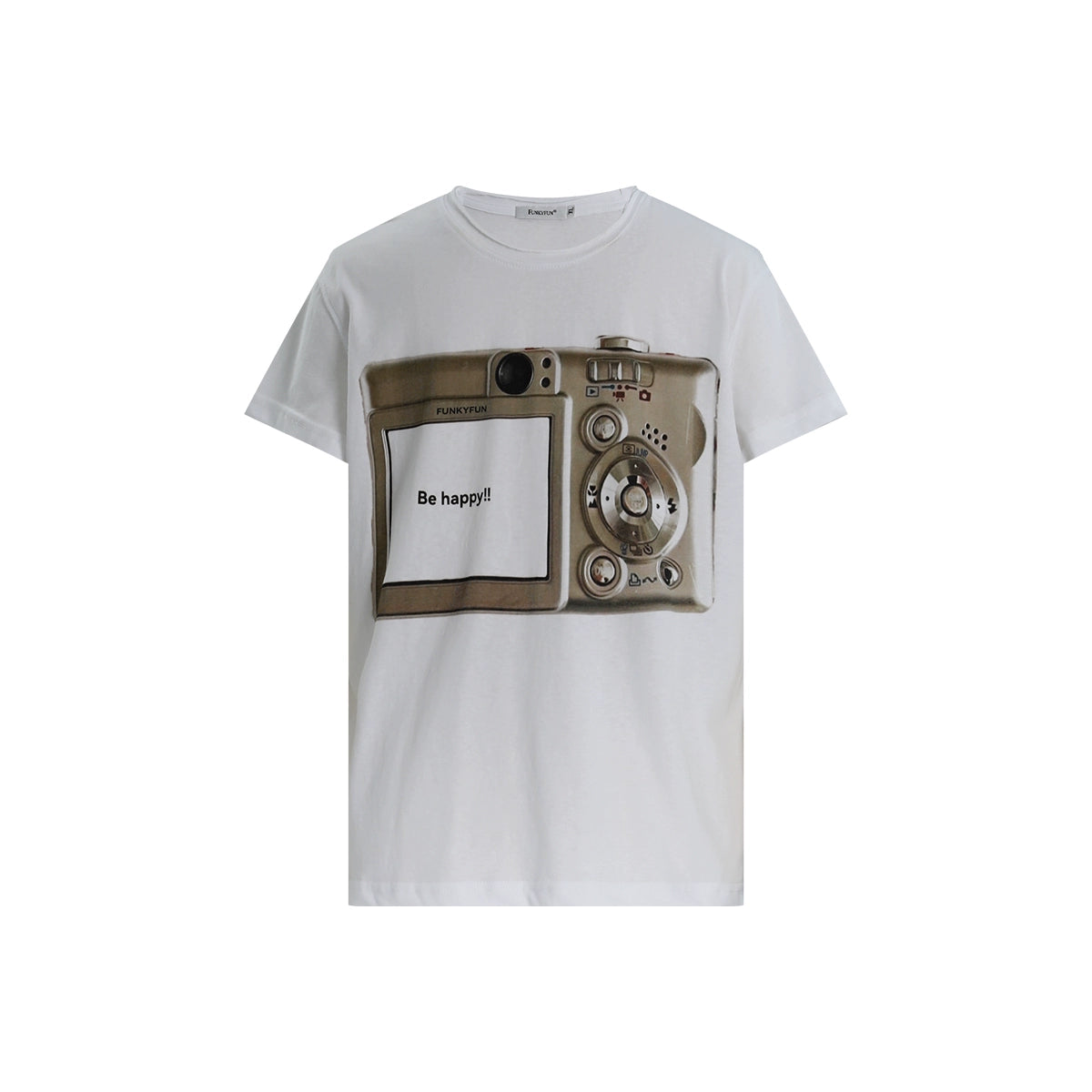 FUNKYFUN Digital Camera Printed Short-sleeved Tee